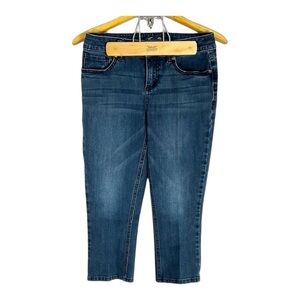 Seven 7 Dark Rinse Cropped Skinny Stretch Jeans Size 6